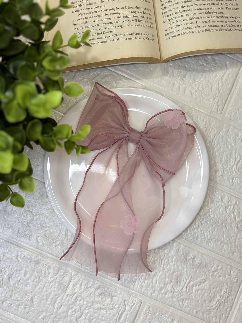 Long Tail Bow Organza Fabric