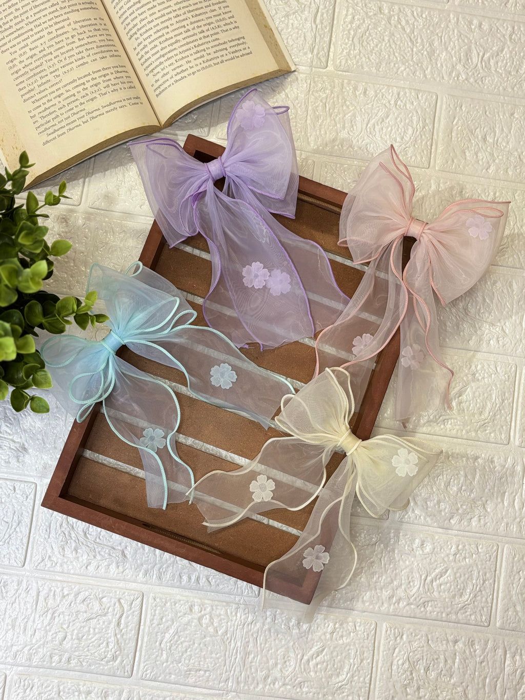 Long Tail Bow Organza Fabric