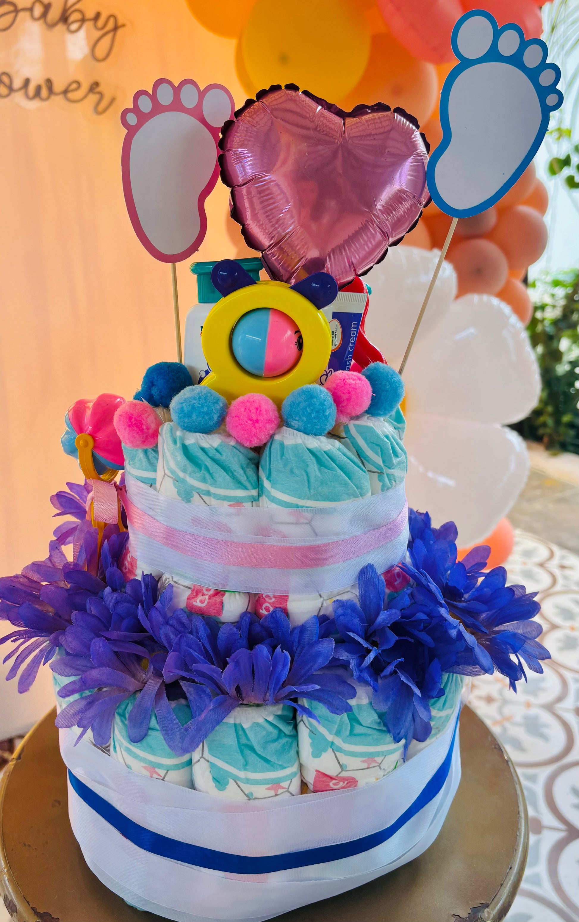 Personalized Diaper Cake for Baby Boy/Girl - Baby Shower Gift -Perfect Newborn Gift Set